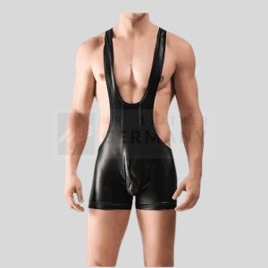 Racerback Leather Mankini Bodysuit